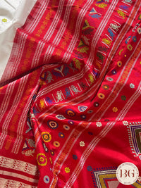 Dolabedi silk sambalpuri premium saree color - white