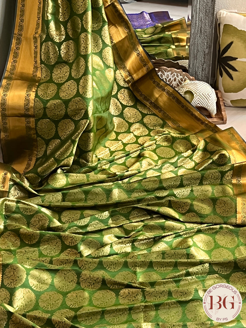 KANJEEVARAM FULL DESIGN ZARI SAREE GREEN SA-KAN-FUL-GR393