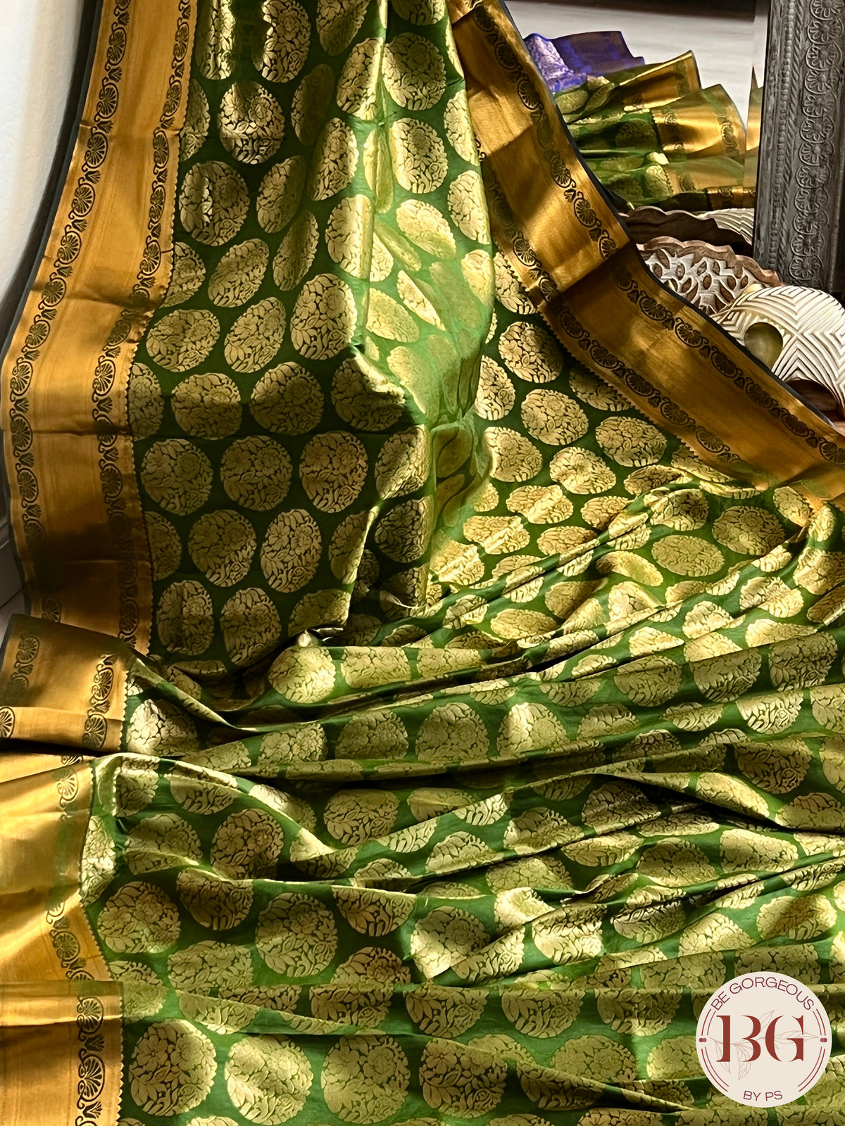 KANJEEVARAM FULL DESIGN ZARI SAREE GREEN SA-KAN-FUL-GR393