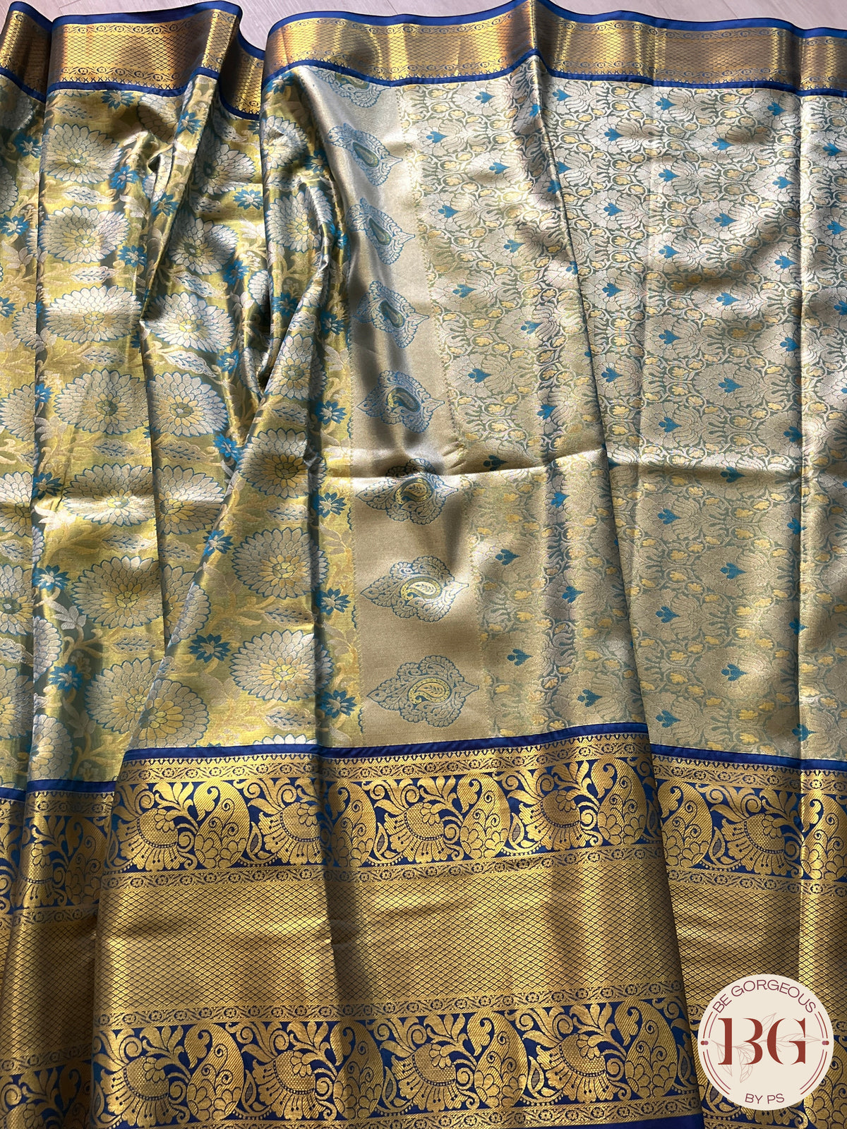 KANJEEVARAM TISSUE SAREE BLUE SA-KAN-TIS-BL396