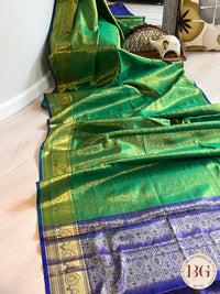 SOFT SILK SOFT SILK GREEN BLUE comes with a stitched blouse
