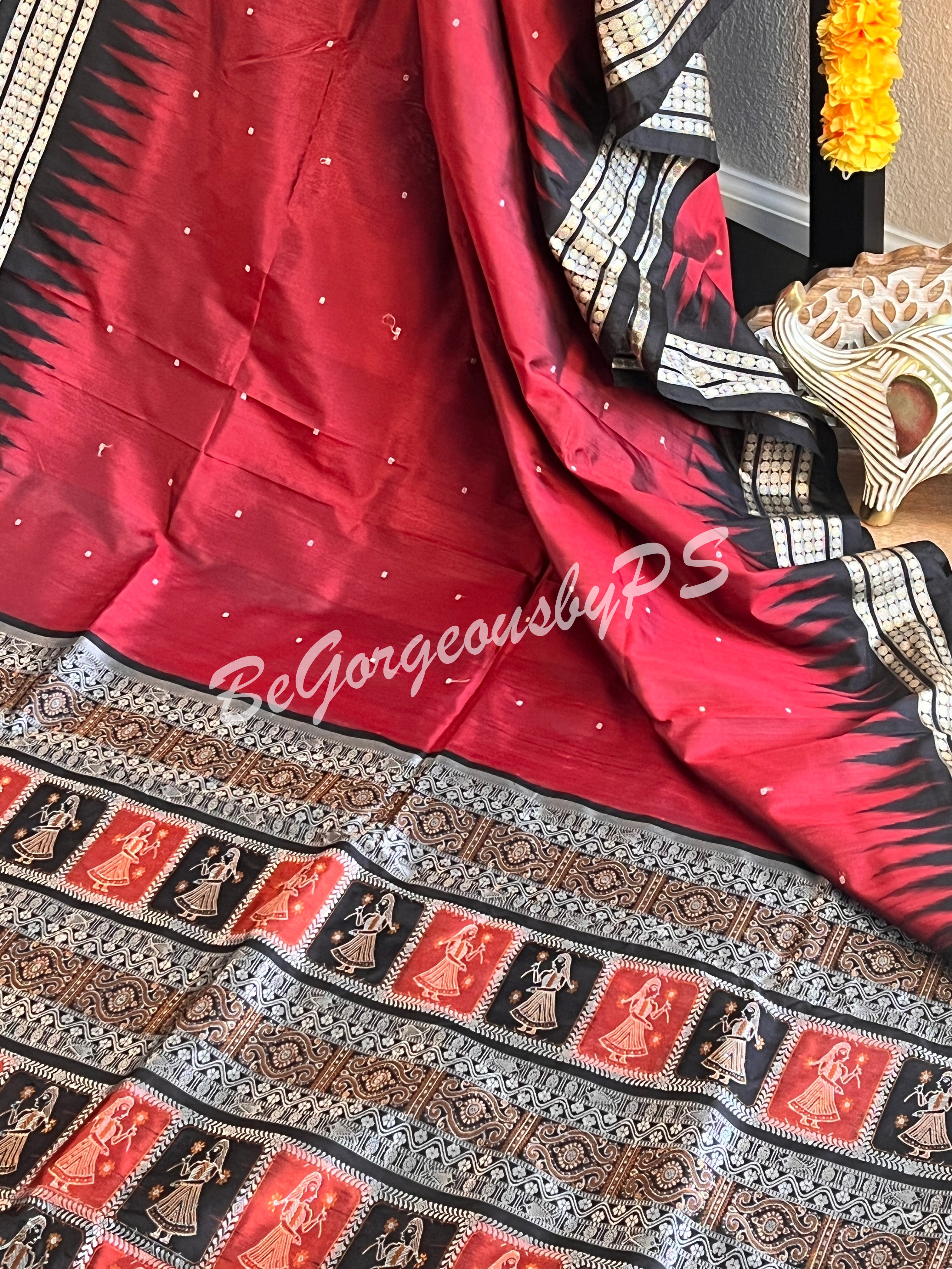 Plain Body Pallu Doll Silk maroon