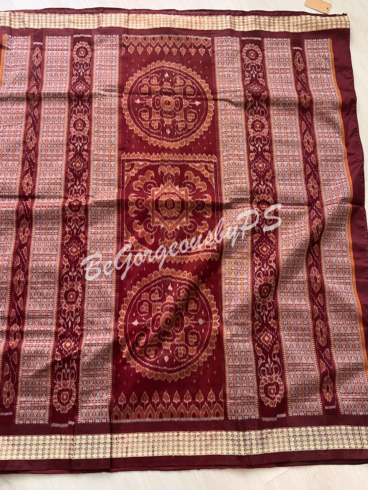 Lotus Bomkai with Flower Ikat Bandha Silk