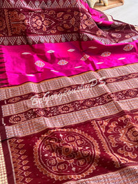 Lotus Bomkai with Flower Ikat Bandha Silk