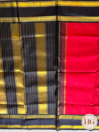 KANJEEVARAM PURE SILK KORWAI KANJEEVARAM RED BLACK SA-KAN-PUR-RE411