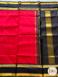 KANJEEVARAM PURE SILK KORWAI KANJEEVARAM RED BLACK SA-KAN-PUR-RE411