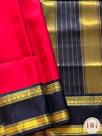 KANJEEVARAM PURE SILK KORWAI KANJEEVARAM RED BLACK SA-KAN-PUR-RE411