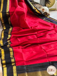 KANJEEVARAM PURE SILK KORWAI KANJEEVARAM RED BLACK SA-KAN-PUR-RE411