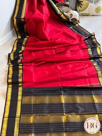 KANJEEVARAM PURE SILK KORWAI KANJEEVARAM RED BLACK SA-KAN-PUR-RE411