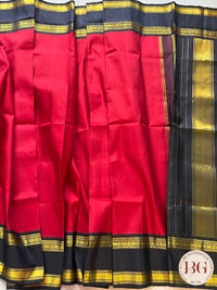 KANJEEVARAM PURE SILK KORWAI KANJEEVARAM RED BLACK SA-KAN-PUR-RE411