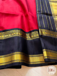 KANJEEVARAM PURE SILK KORWAI KANJEEVARAM RED BLACK SA-KAN-PUR-RE411