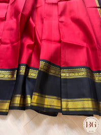 KANJEEVARAM PURE SILK KORWAI KANJEEVARAM RED BLACK SA-KAN-PUR-RE411