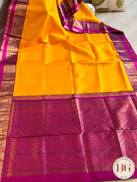 KANJEEVARAM PURE SILK KORWAI KANJEEVARAM YELLOW PINK SA-KAN-PUR-YE407