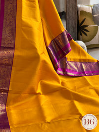 KANJEEVARAM PURE SILK KORWAI KANJEEVARAM YELLOW PINK SA-KAN-PUR-YE407