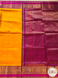 KANJEEVARAM PURE SILK KORWAI KANJEEVARAM YELLOW PINK SA-KAN-PUR-YE407