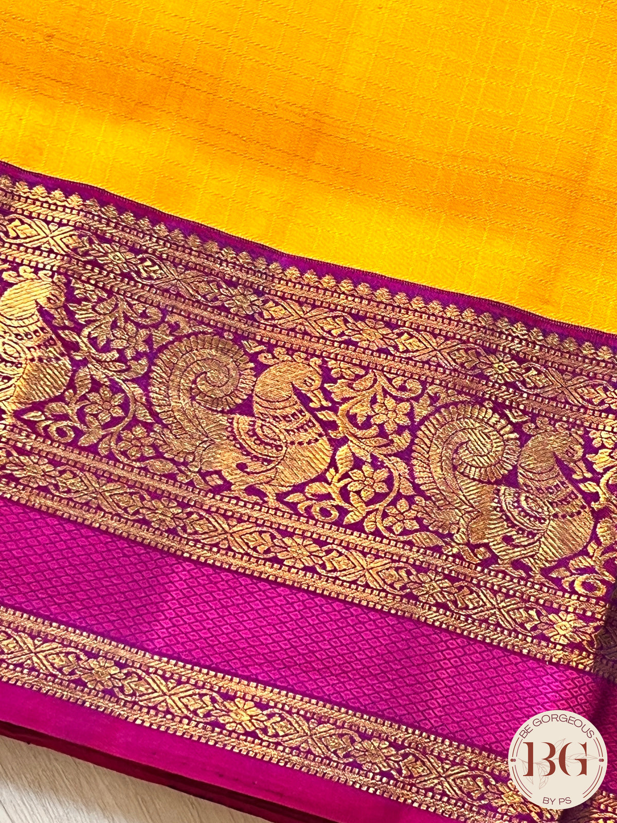 KANJEEVARAM PURE SILK KORWAI KANJEEVARAM YELLOW PINK SA-KAN-PUR-YE407