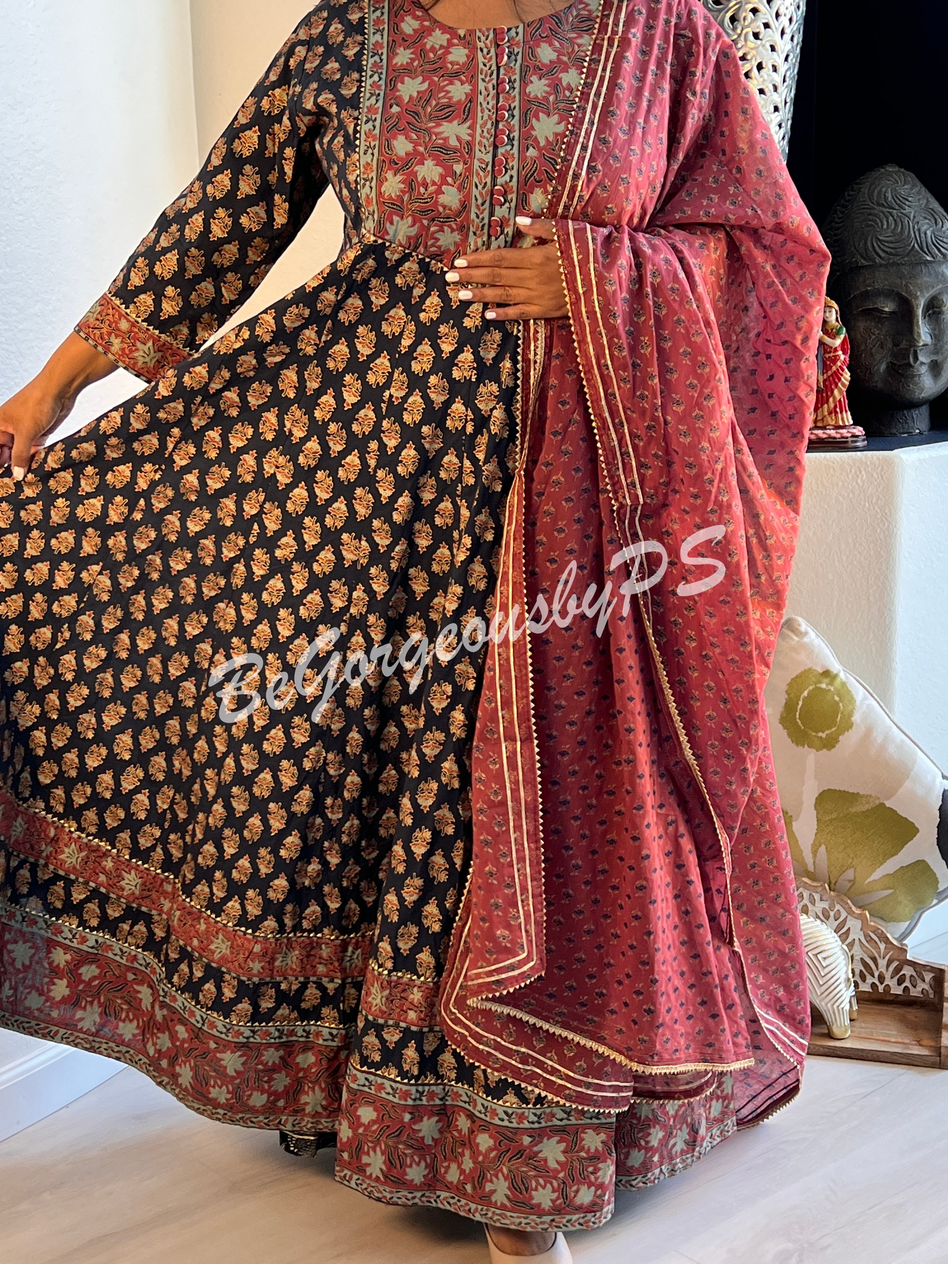 Anarkali dupatta set AK-097