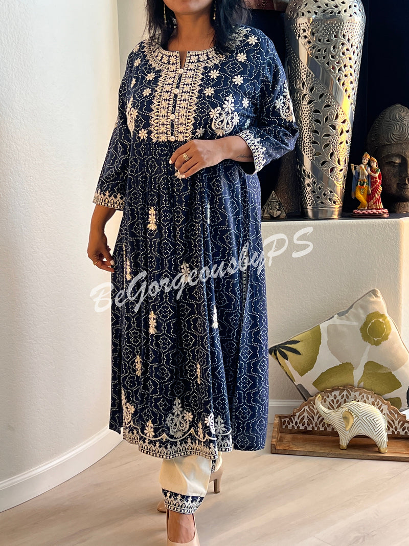 PALAZZO SET PS-125-BLU