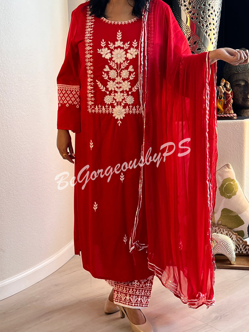 DUPATTA SET DU-001-RED