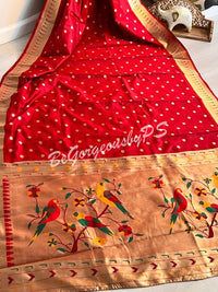 PAITHANI GOLD ZARI RED