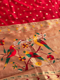 PAITHANI GOLD ZARI RED