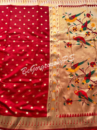 PAITHANI GOLD ZARI RED