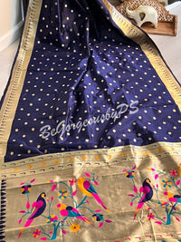 PAITHANI GOLD ZARI NAVY BLUE