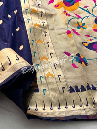 PAITHANI GOLD ZARI NAVY BLUE