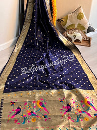 PAITHANI GOLD ZARI NAVY BLUE