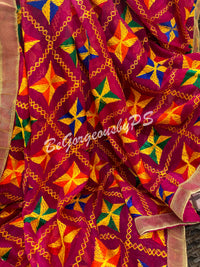 Pankha Phulkari Red