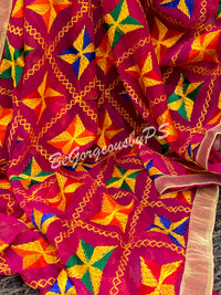 Pankha Phulkari Red