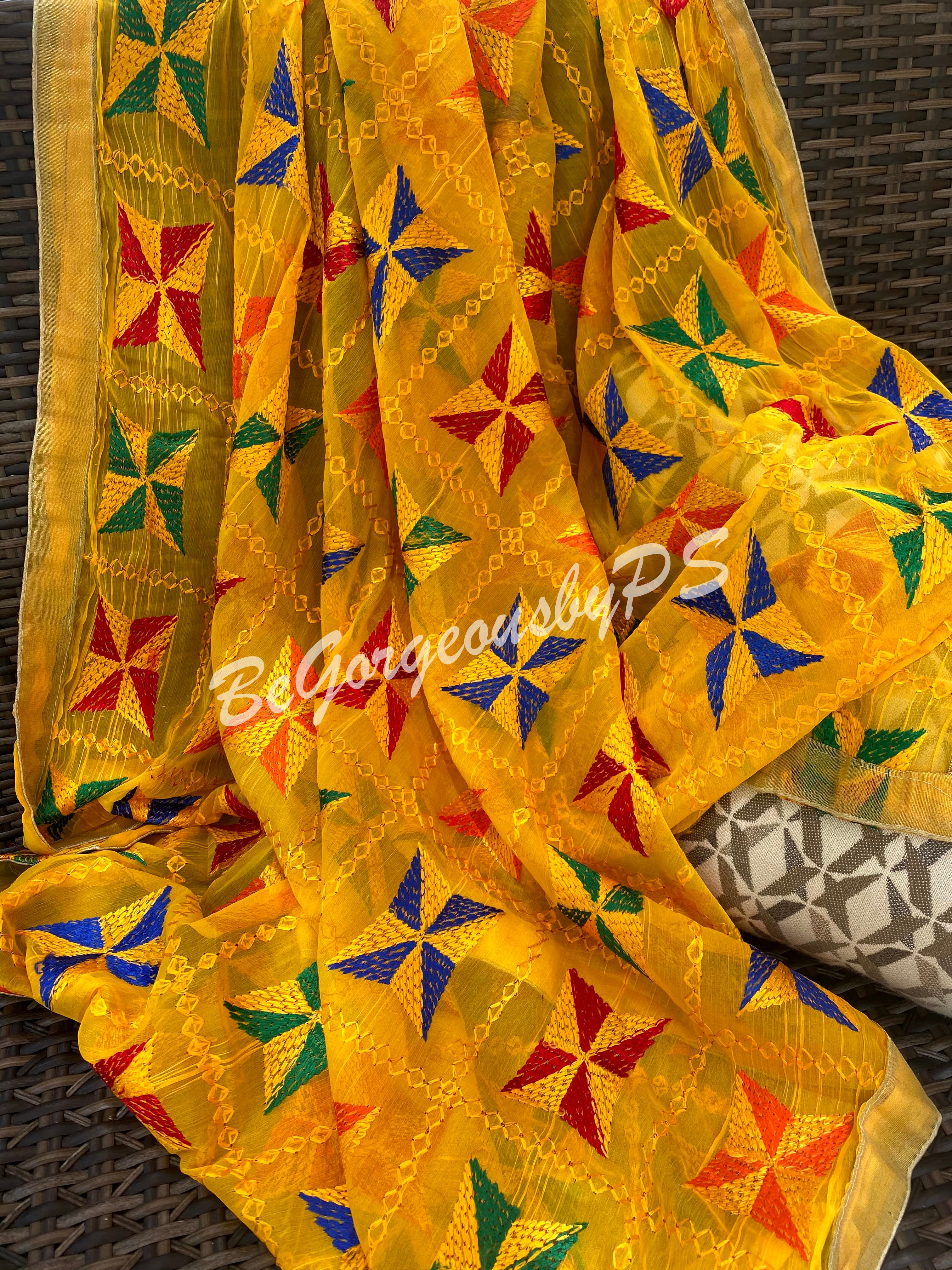 Pankha Phulkari Yellow