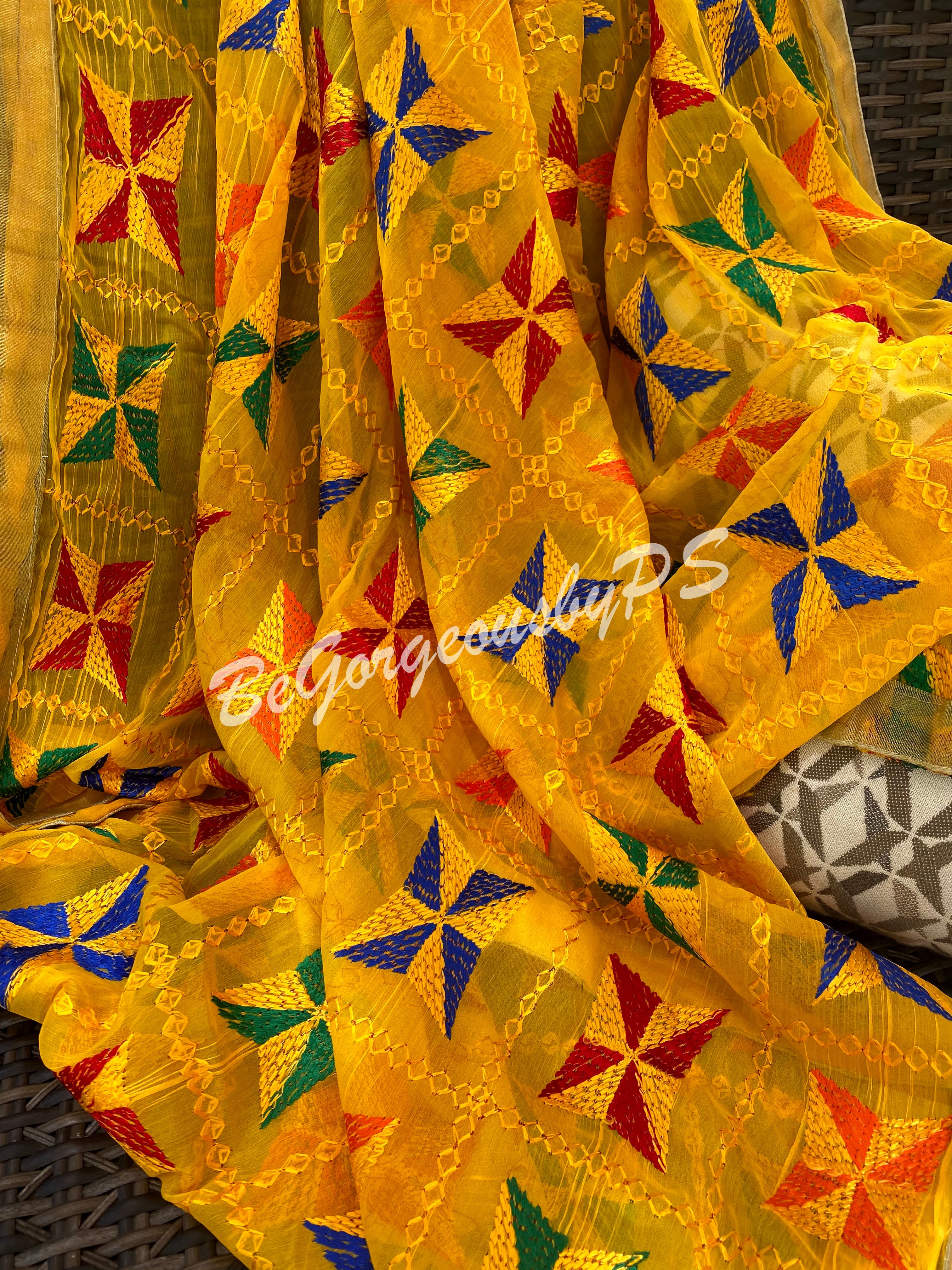 Pankha Phulkari Yellow