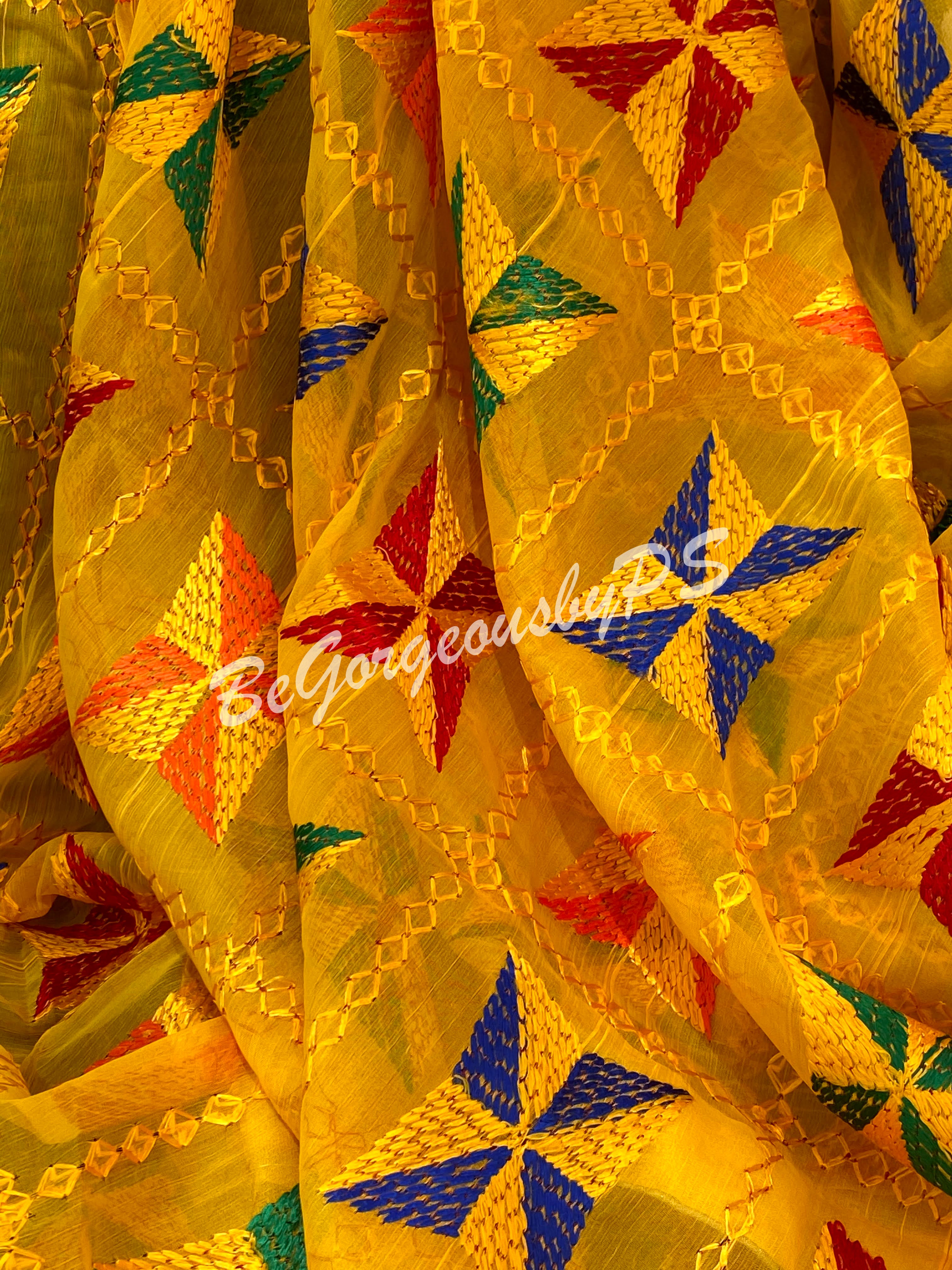 Pankha Phulkari Yellow