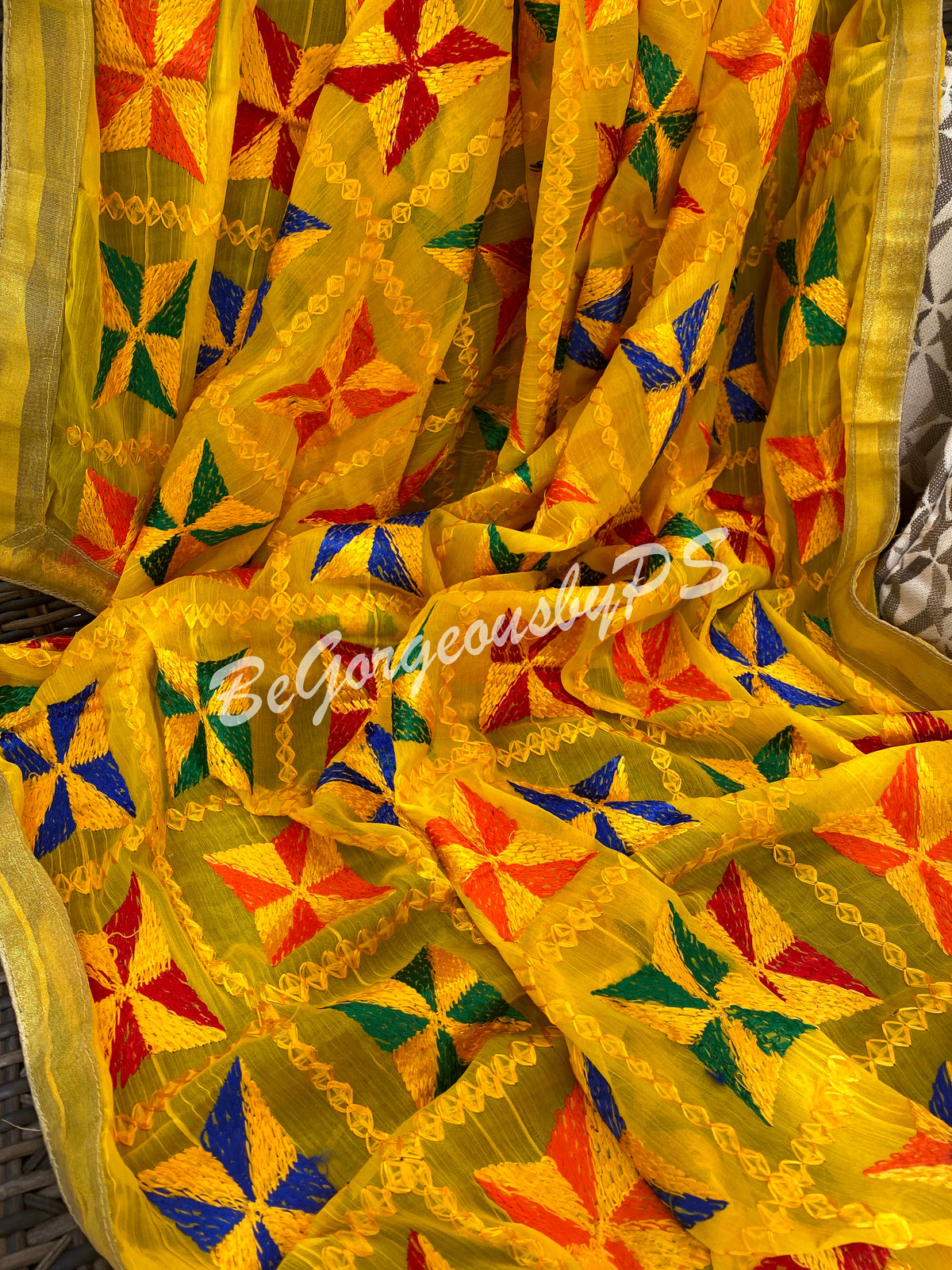 Pankha Phulkari Yellow