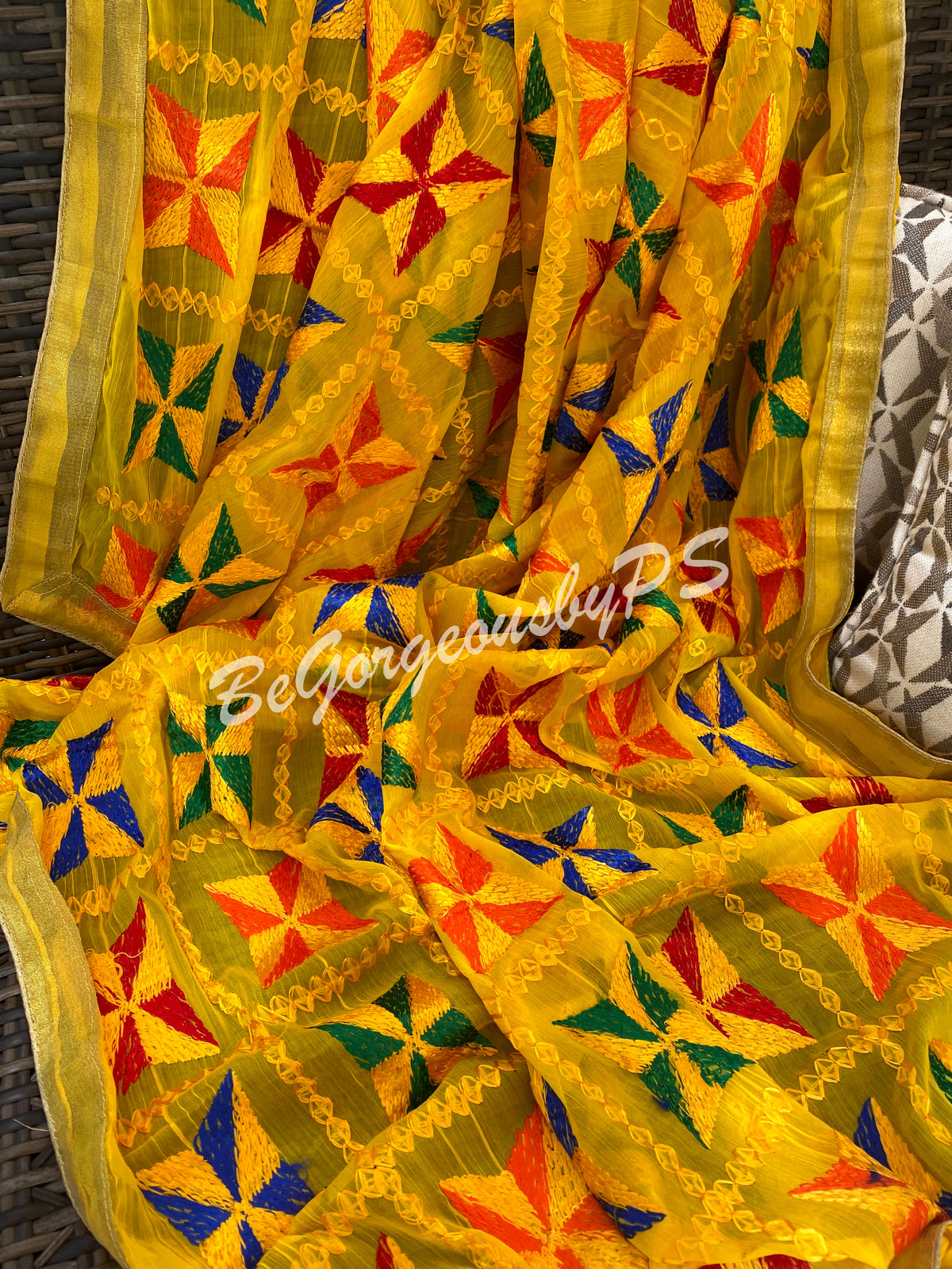 Pankha Phulkari Yellow