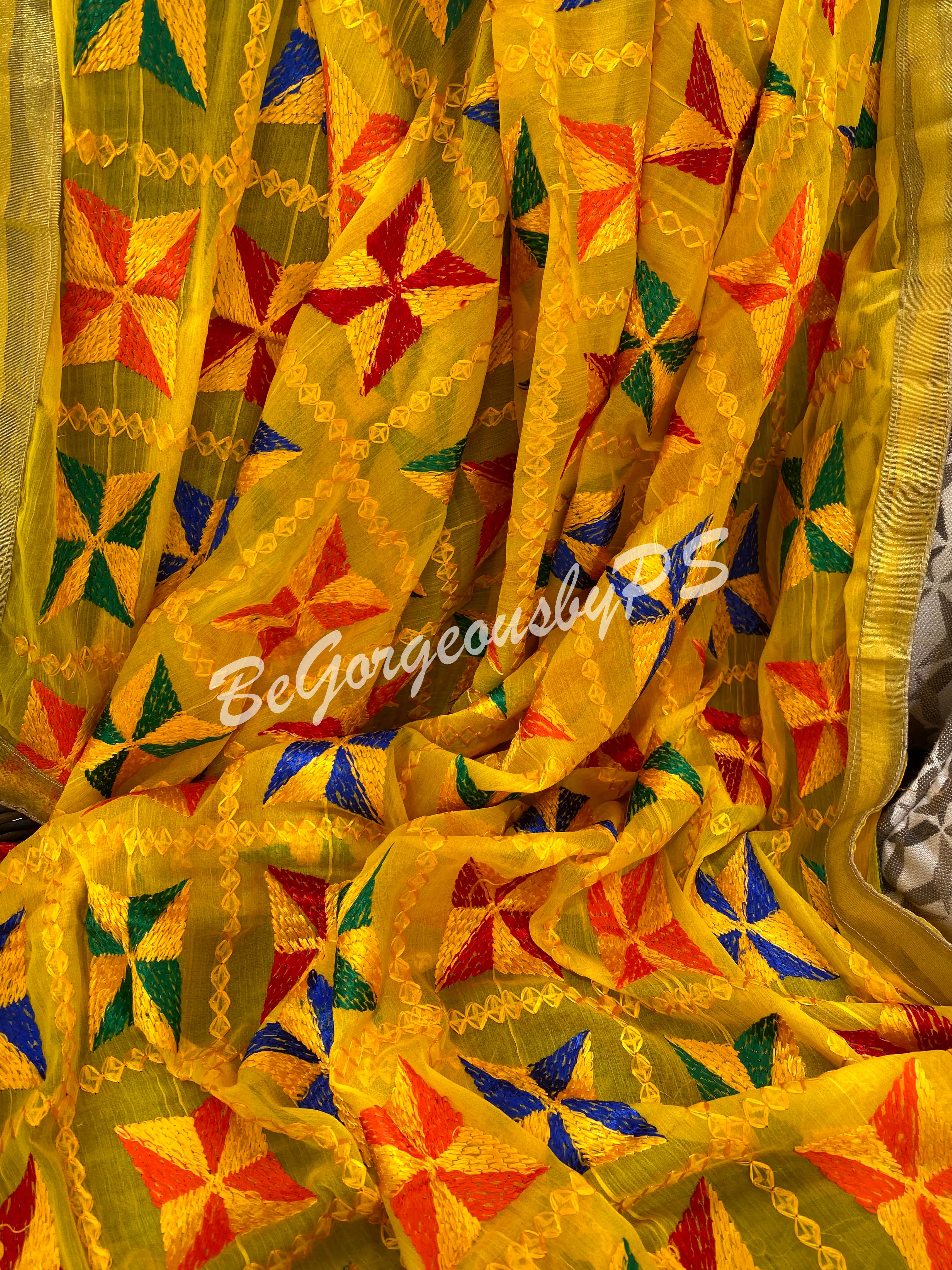 Pankha Phulkari Yellow