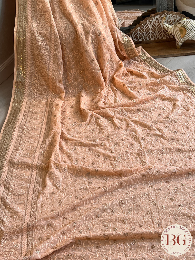 CHIKANKARI SEQUIN PEACH SA-CHI-SEQ-PE430