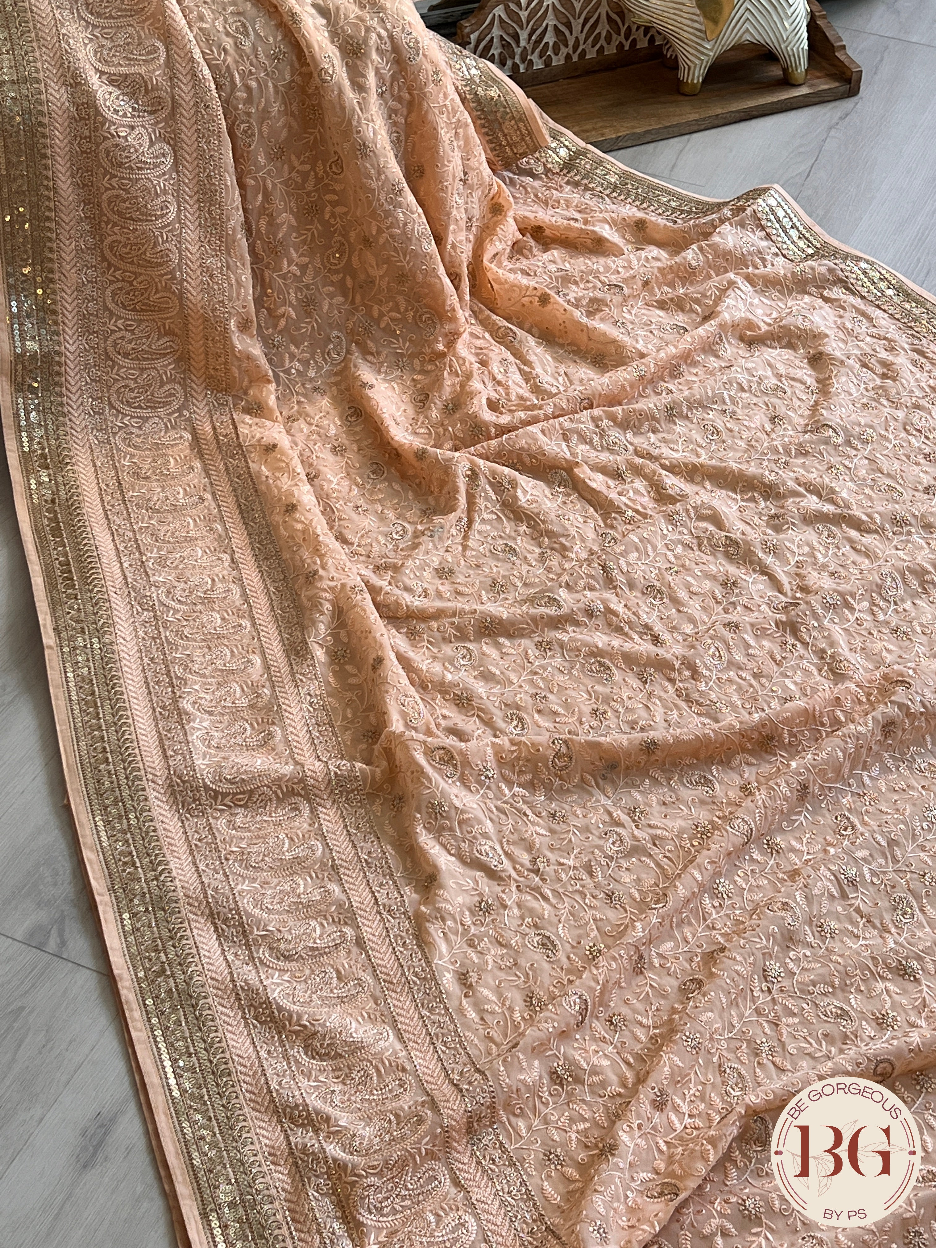 CHIKANKARI SEQUIN PEACH SA-CHI-SEQ-PE430