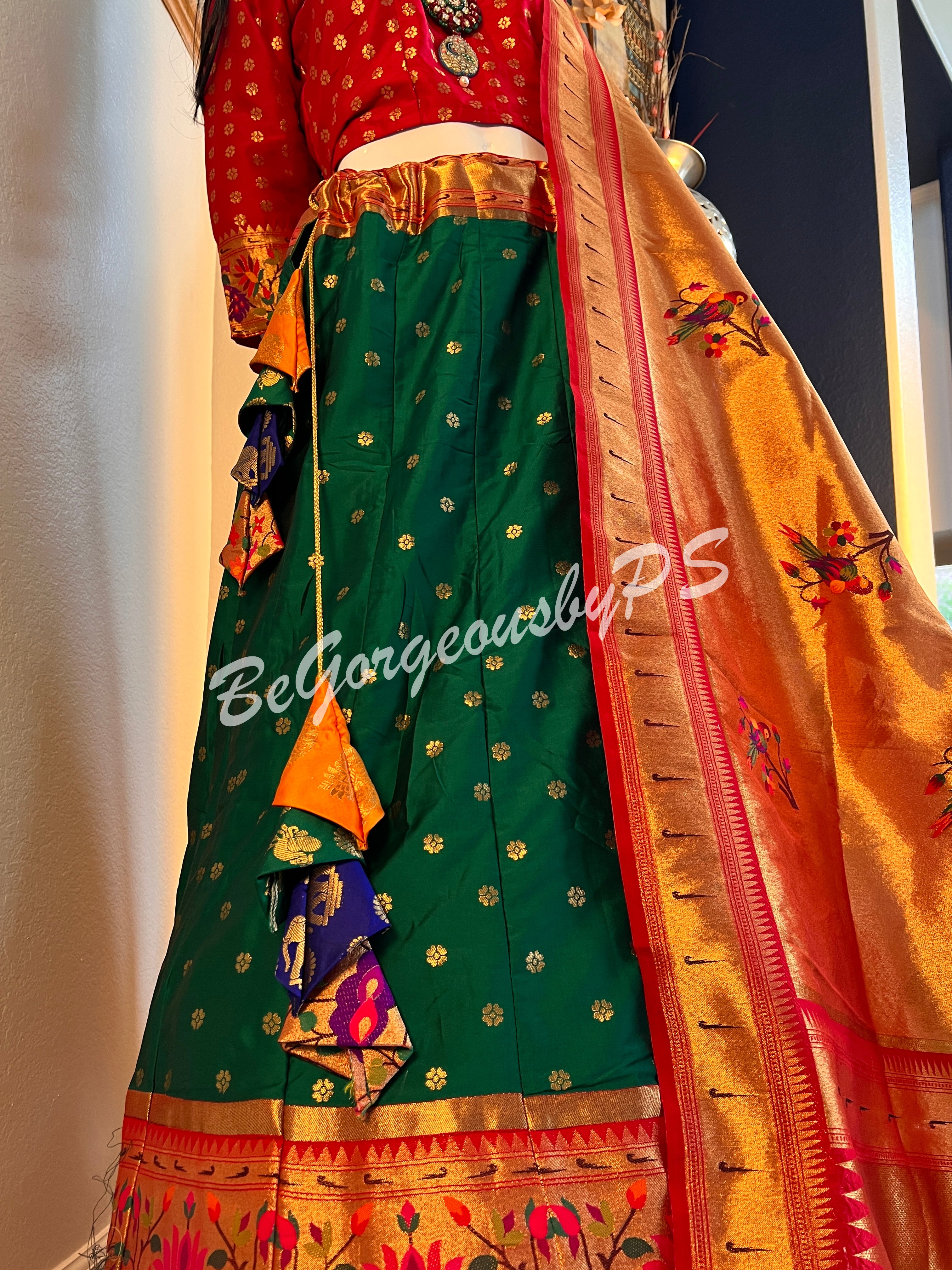 BANARASI PAITHANI Bottle Green