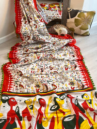 COTTON POMPOM WARLI WHITE SA-COT-WAR-WH182