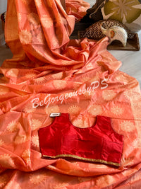 CHIKANKARI COTTON PEACH1