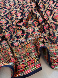 Kashmiri inspired embroidery georgette saree with swarovski work - Blue