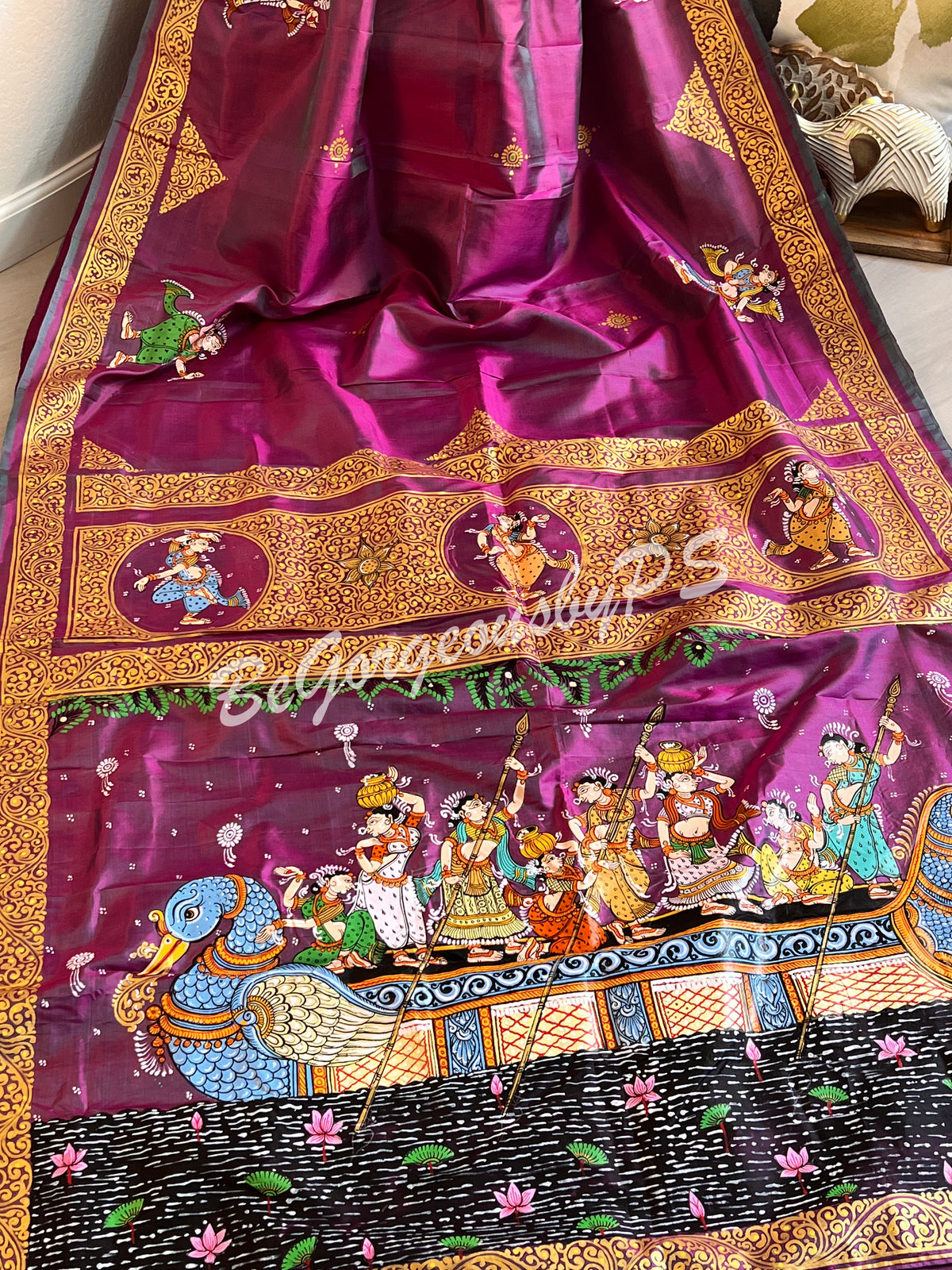 PATTACHITRA SILK Purple pink