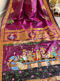 PATTACHITRA SILK Purple pink