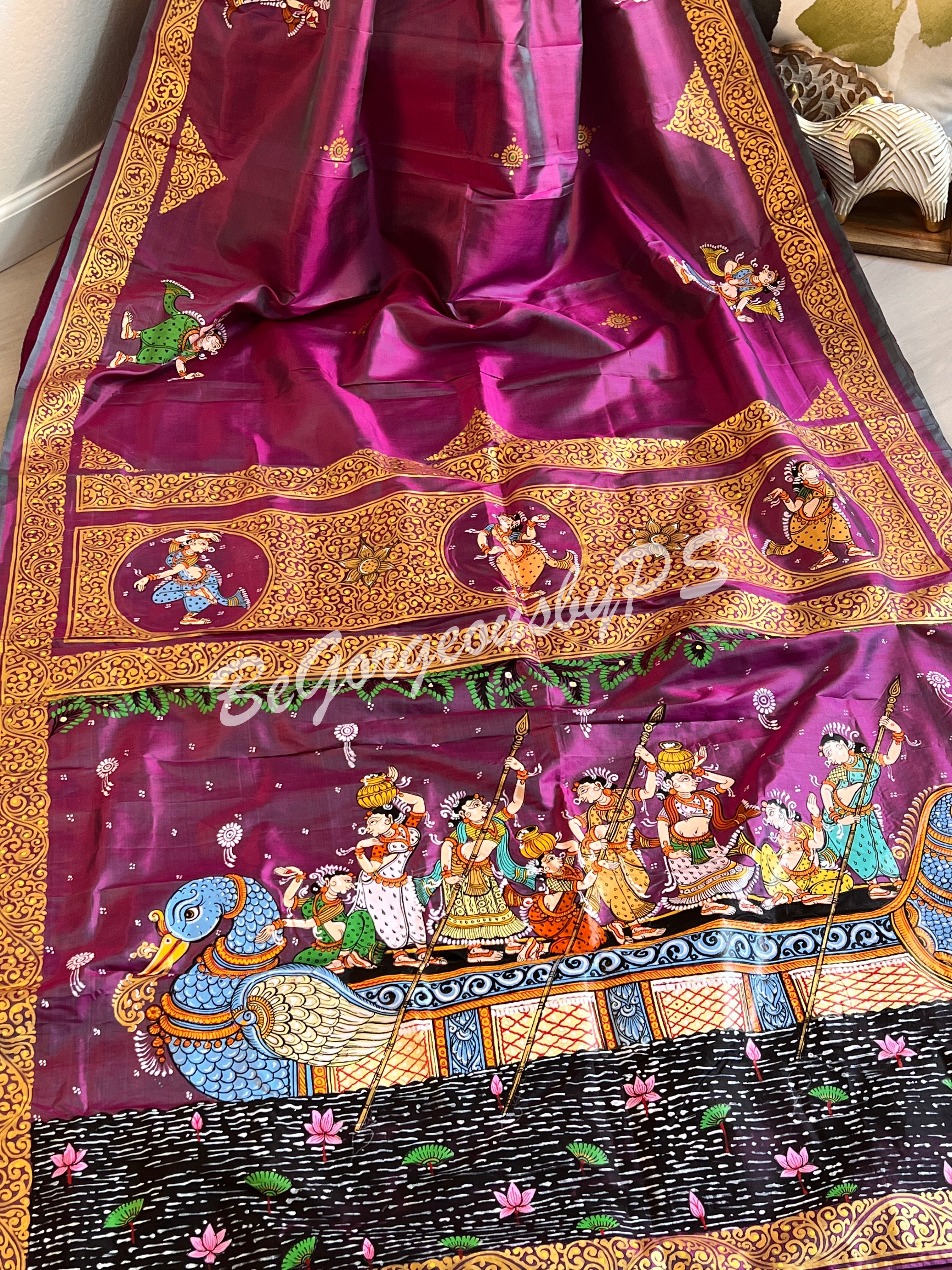 PATTACHITRA SILK Purple pink