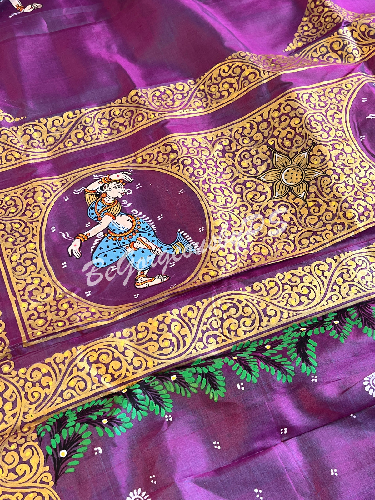 PATTACHITRA SILK Purple pink