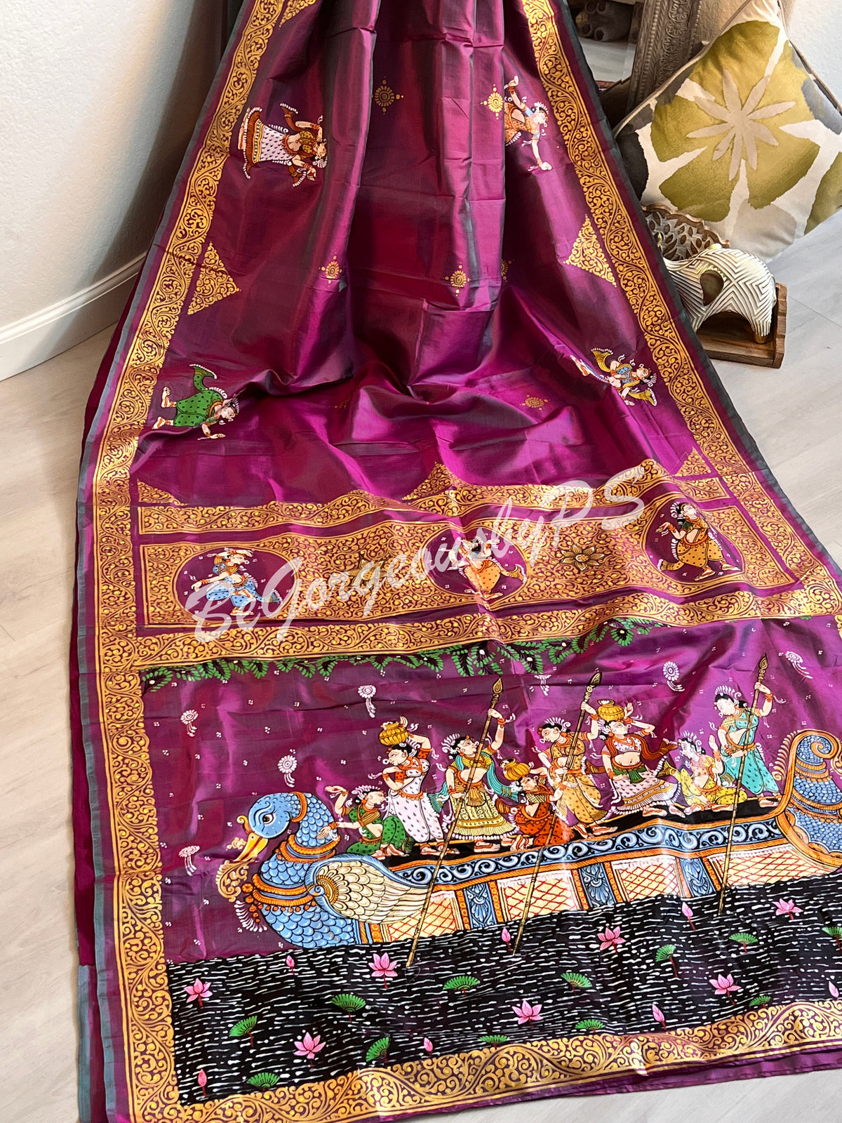 PATTACHITRA SILK Purple pink