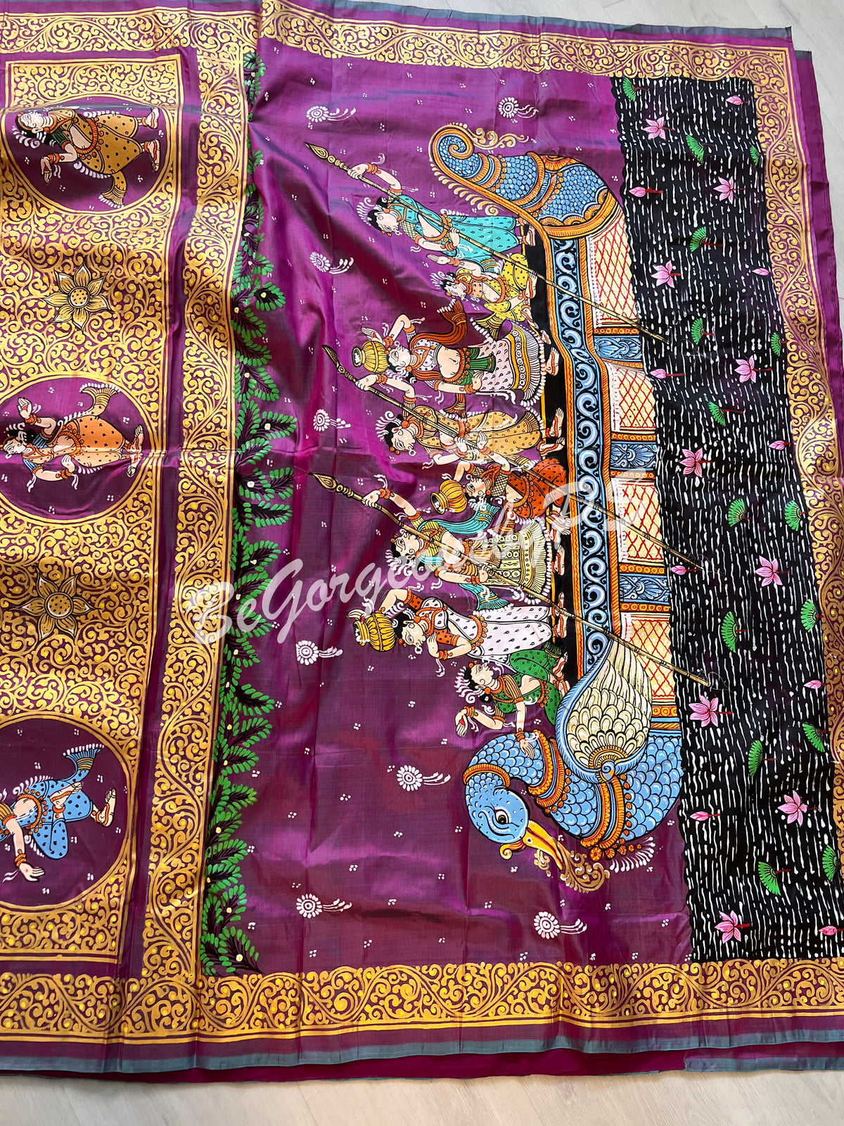 PATTACHITRA SILK Purple pink