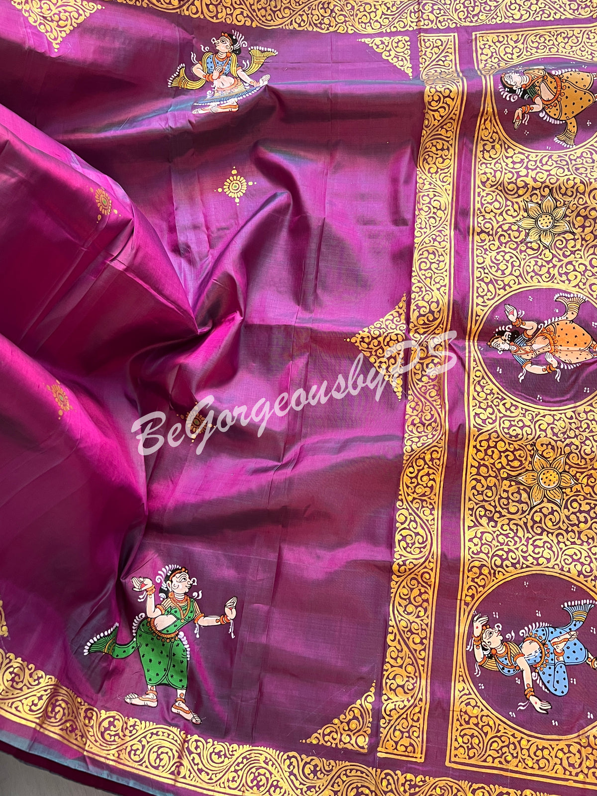 PATTACHITRA SILK Purple pink